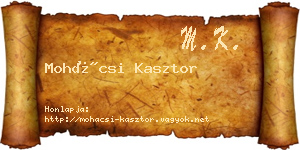 Mohácsi Kasztor névjegykártya